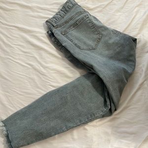 grey straight leg jeans
